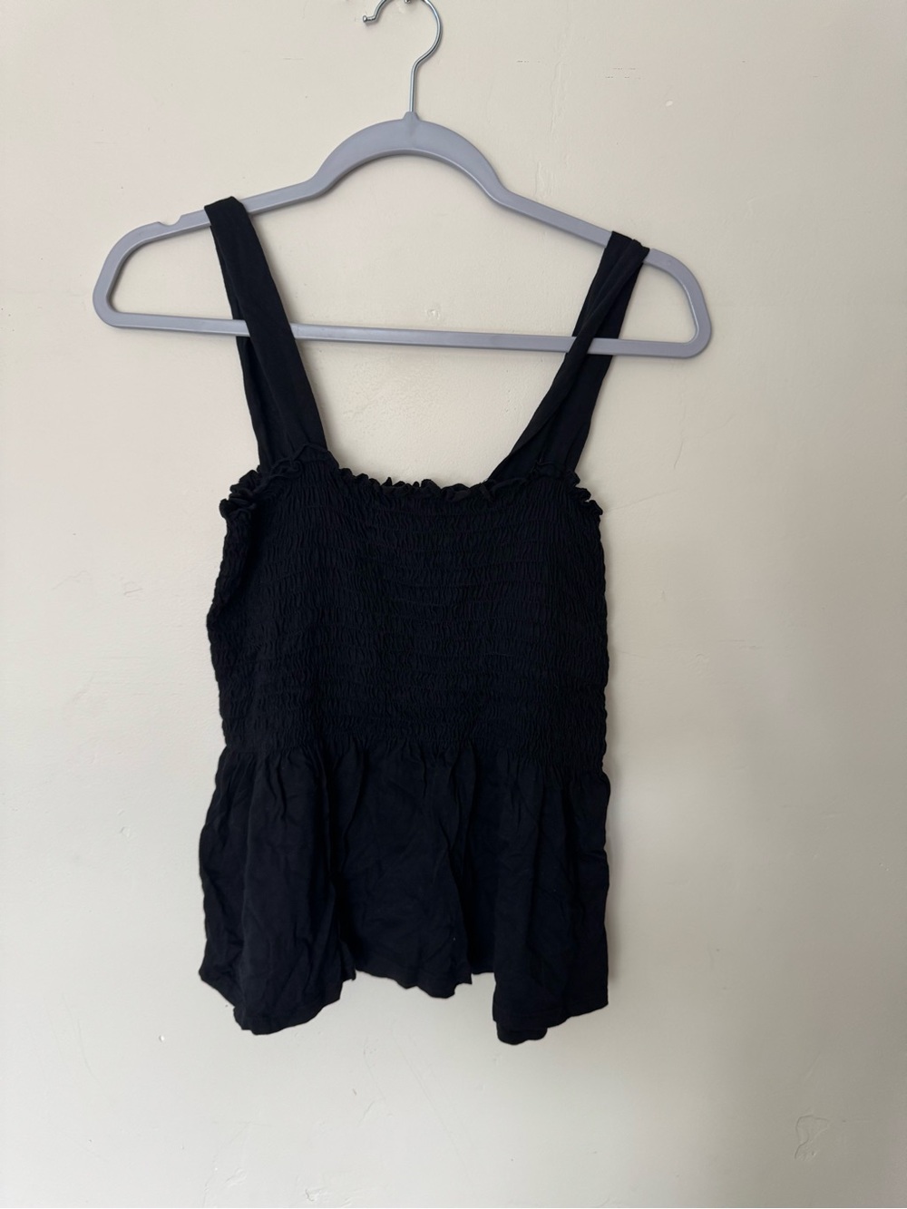 T.La Black Smocked Peplum Tank Top - Women